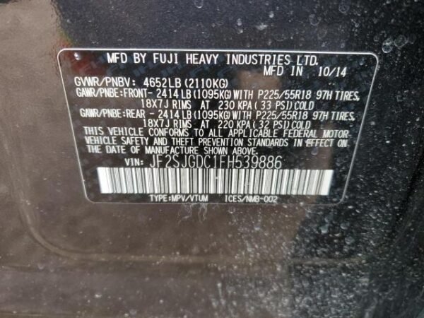 2015 SUBARU FORESTER 2.0XT PREMIUM - Image 13