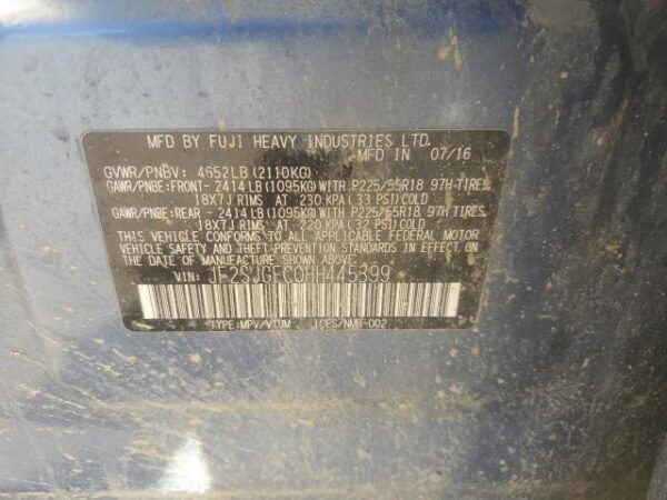 2017 SUBARU FORESTER 2.0XT PREMIUM - Image 13