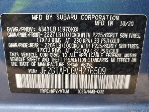 2021 SUBARU CROSSTREK PREMIUM - Image 14
