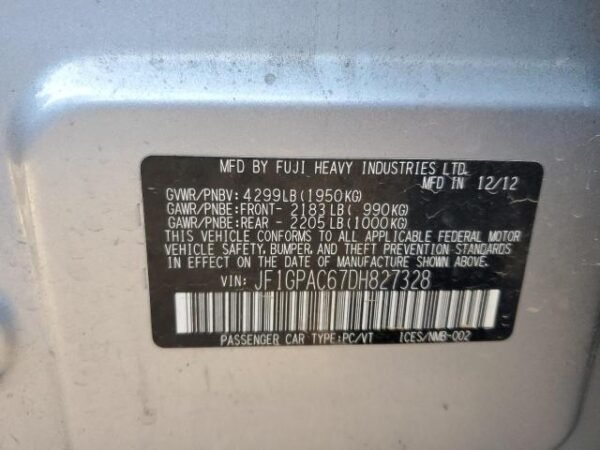 2013 SUBARU IMPREZA PREMIUM - Image 13