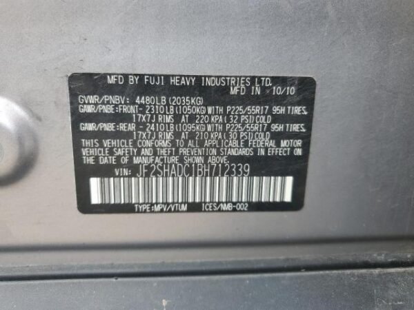 2011 SUBARU FORESTER 2.5X PREMIUM - Image 12