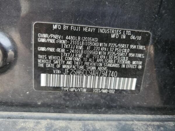 2010 SUBARU FORESTER 2.5X PREMIUM - Image 13