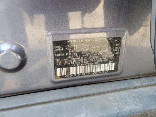 2013 SUBARU OUTBACK 2.5I - Image 12