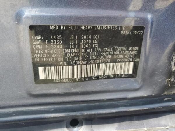 2013 SUBARU LEGACY 2.5I LIMITED - Image 12