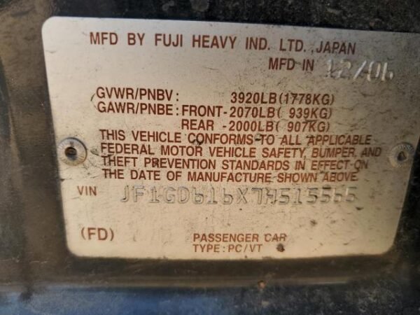 2007 SUBARU IMPREZA 2.5I - Image 12