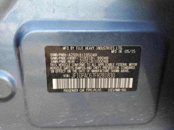 2015 SUBARU IMPREZA PREMIUM - Image 13