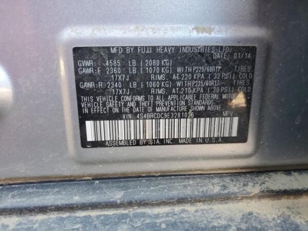 2014 SUBARU OUTBACK 2.5I PREMIUM - Image 12