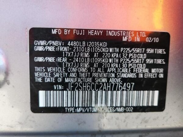 2010 SUBARU FORESTER 2.5X PREMIUM - Image 14