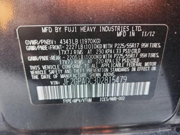 2013 SUBARU XV CROSSTREK 2.0 LIMITED - Image 13