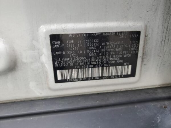 2013 SUBARU OUTBACK 2.5I LIMITED - Image 13