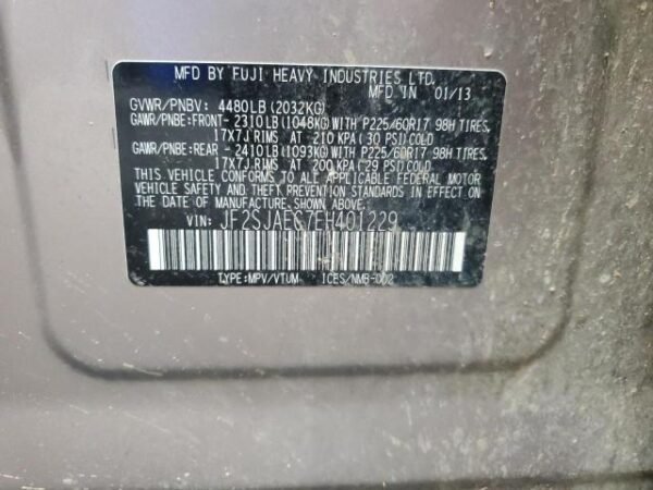 2014 SUBARU FORESTER 2.5I PREMIUM - Image 12
